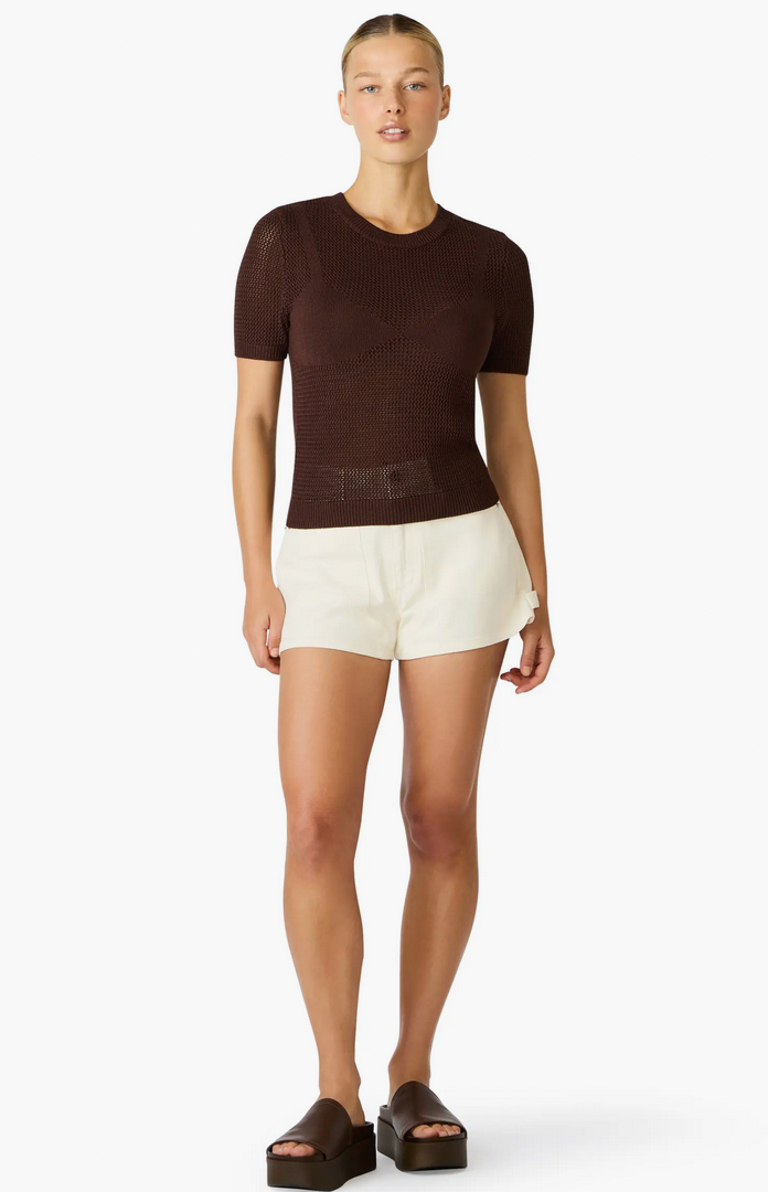 Blakeleee Open Stitch Short Sleeve Sweater