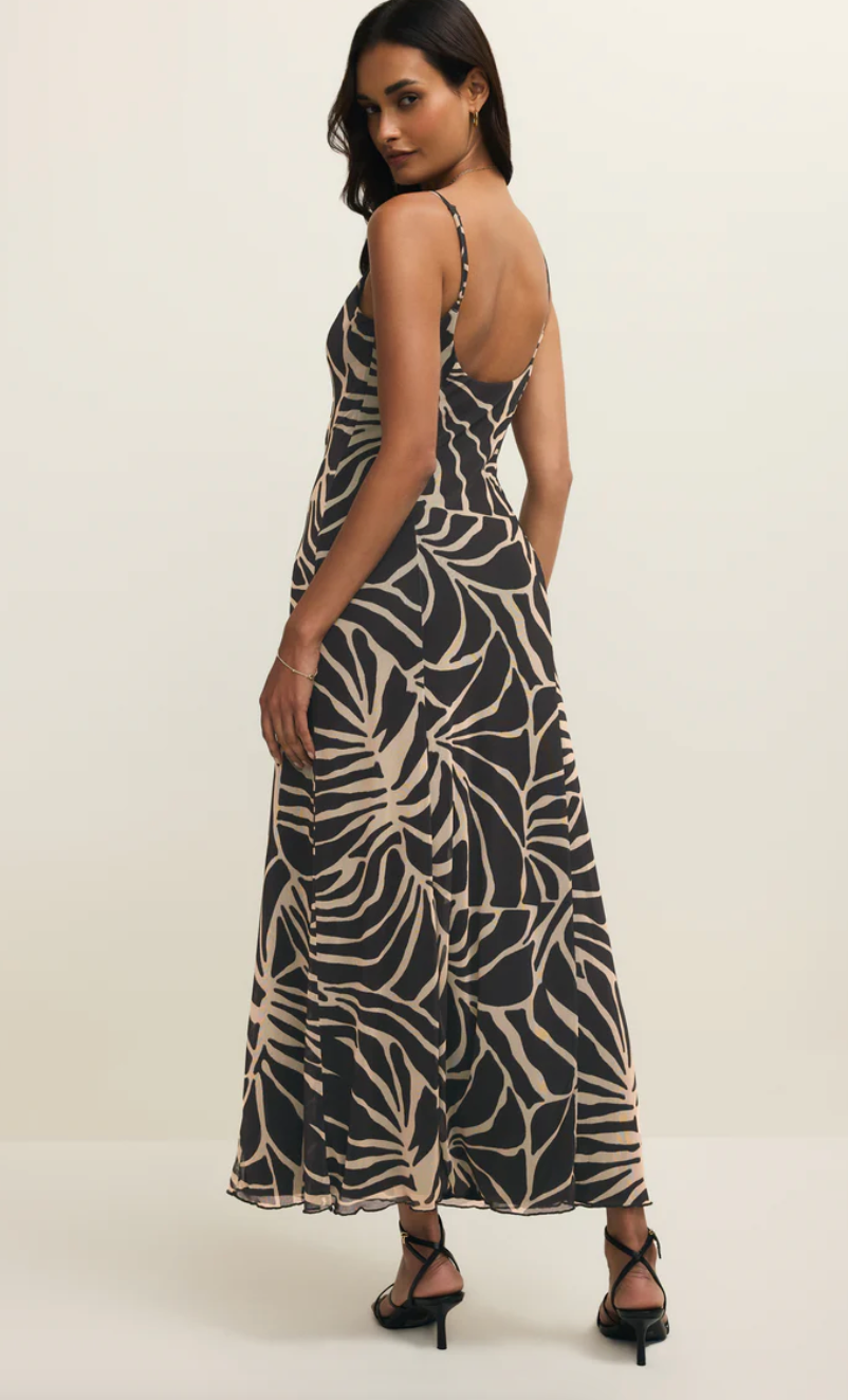 Charisma Tova Palm Mesh Maxi Dress