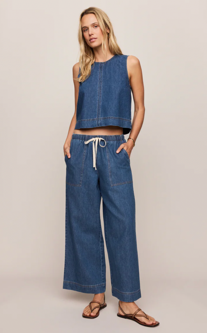 Sun Seeker Denim Cropped Tank