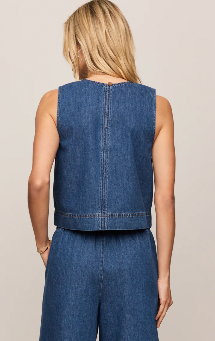 Sun Seeker Denim Cropped Tank