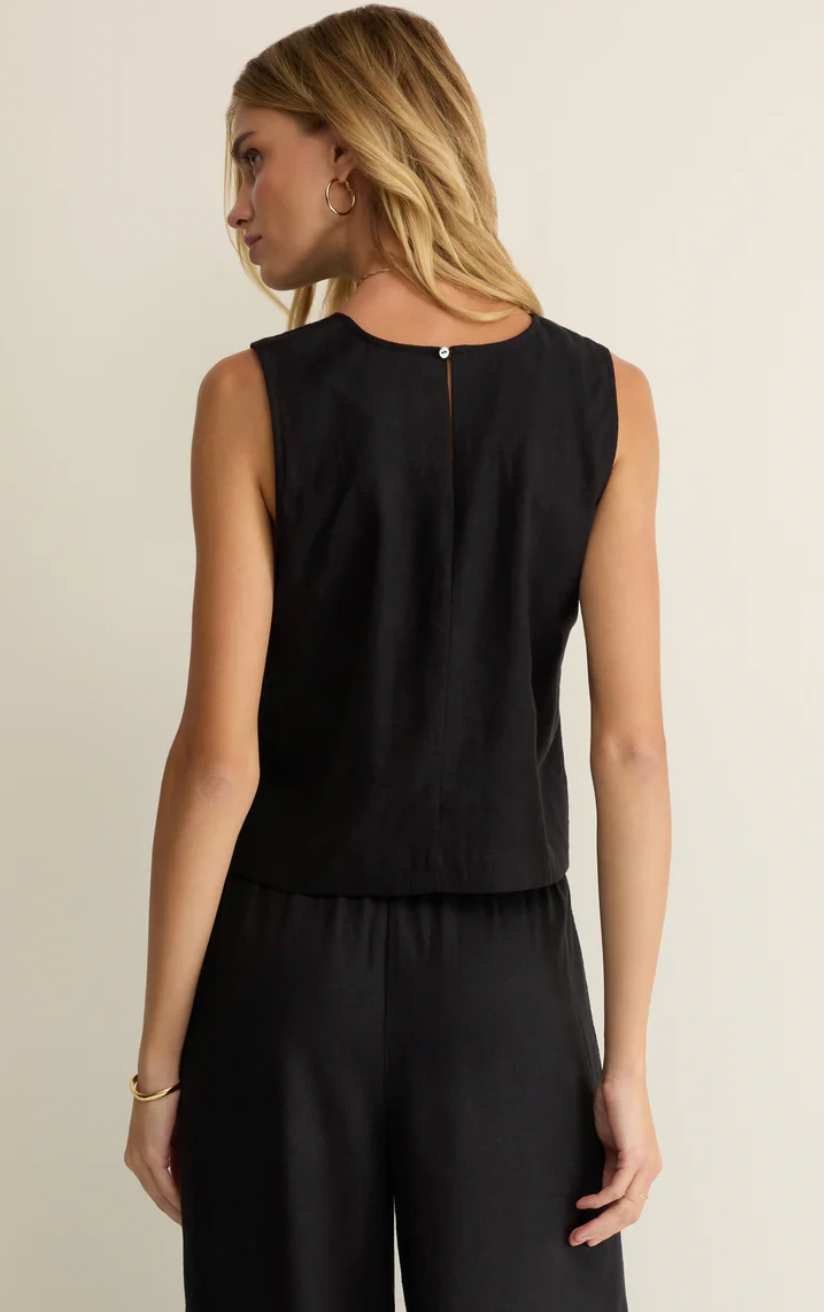 Sloane Linen Cropped Tank