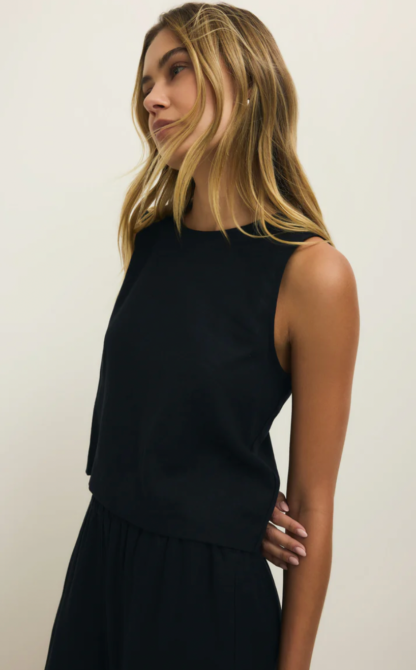 Sloane Linen Cropped Tank