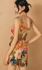 Sunset Garden Belted Romper