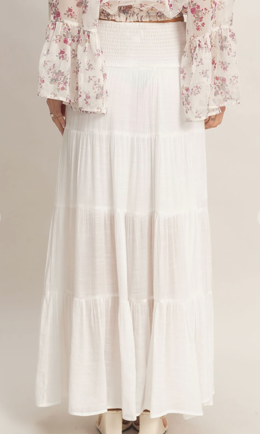Whispering Willow Tiered Maxi Skirt