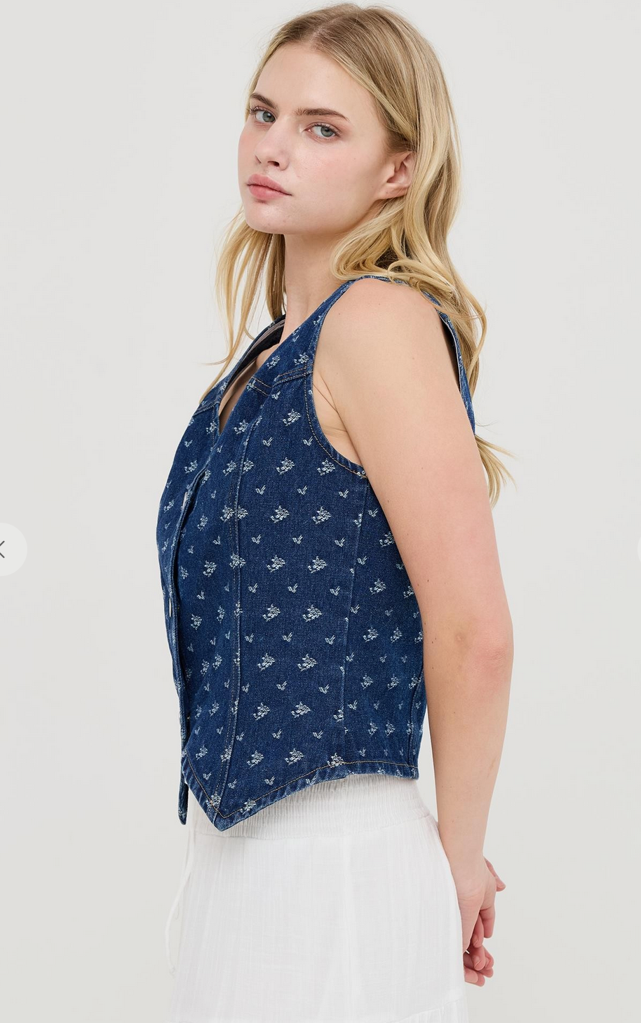 Bluebell Denim Button Vest