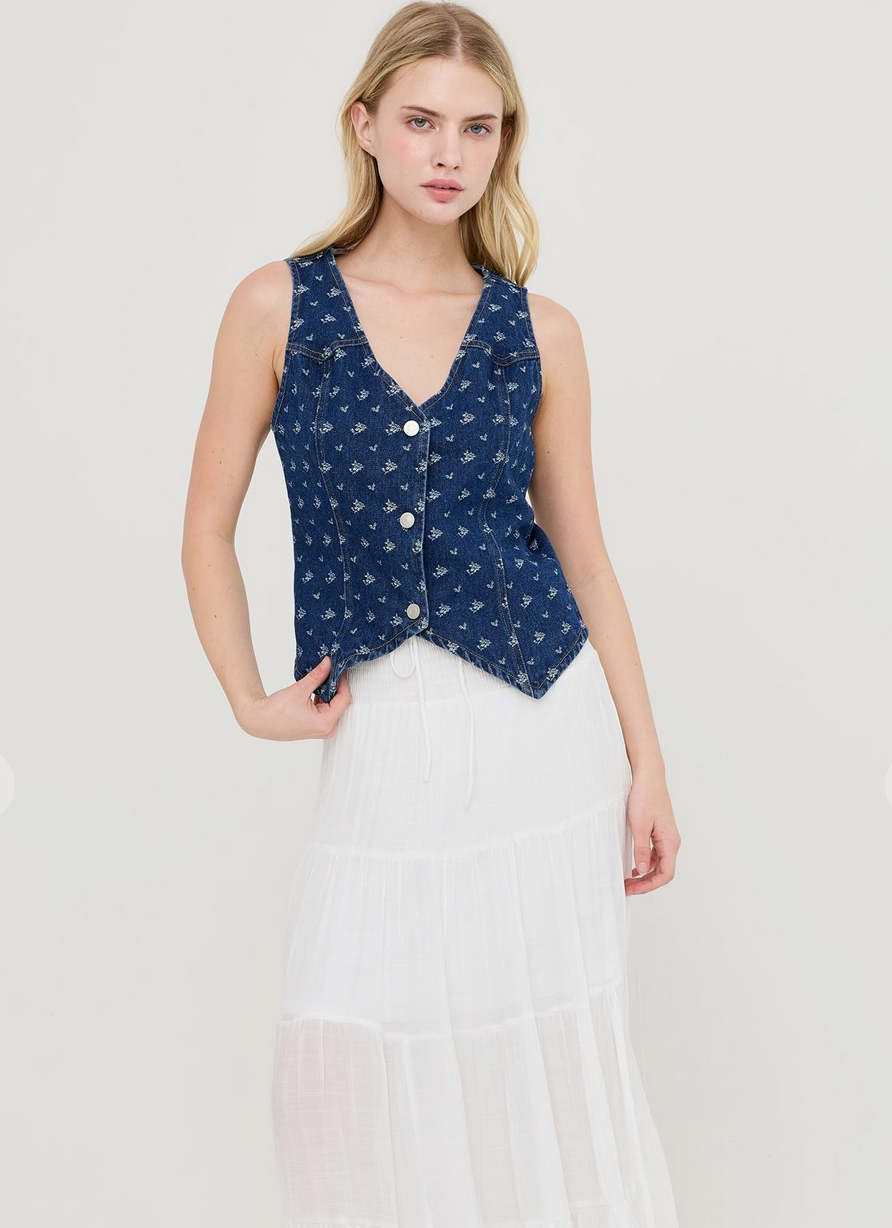 Bluebell Denim Button Vest