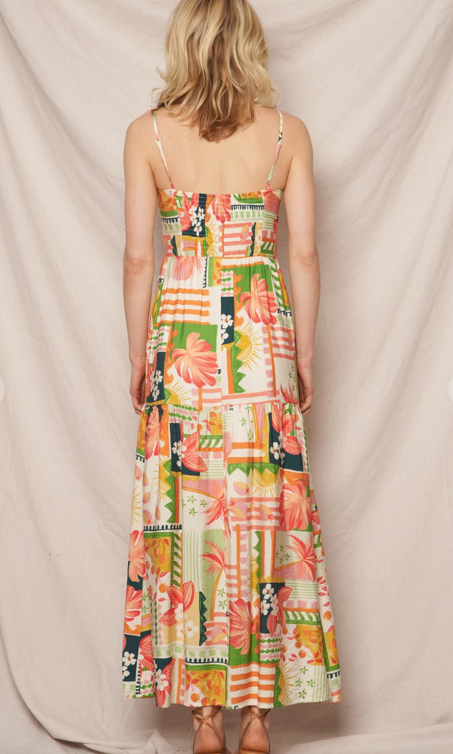 Sunlit Garden Patchwork Maxi Dress