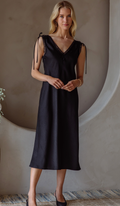 Midnight Muse Satin Midi Dress