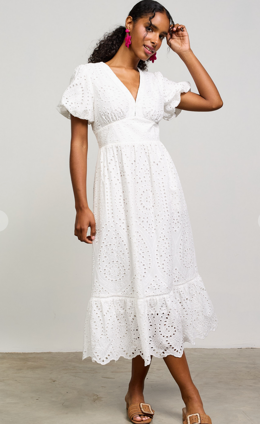 Sweet Meadow Eyelet Midi Dress