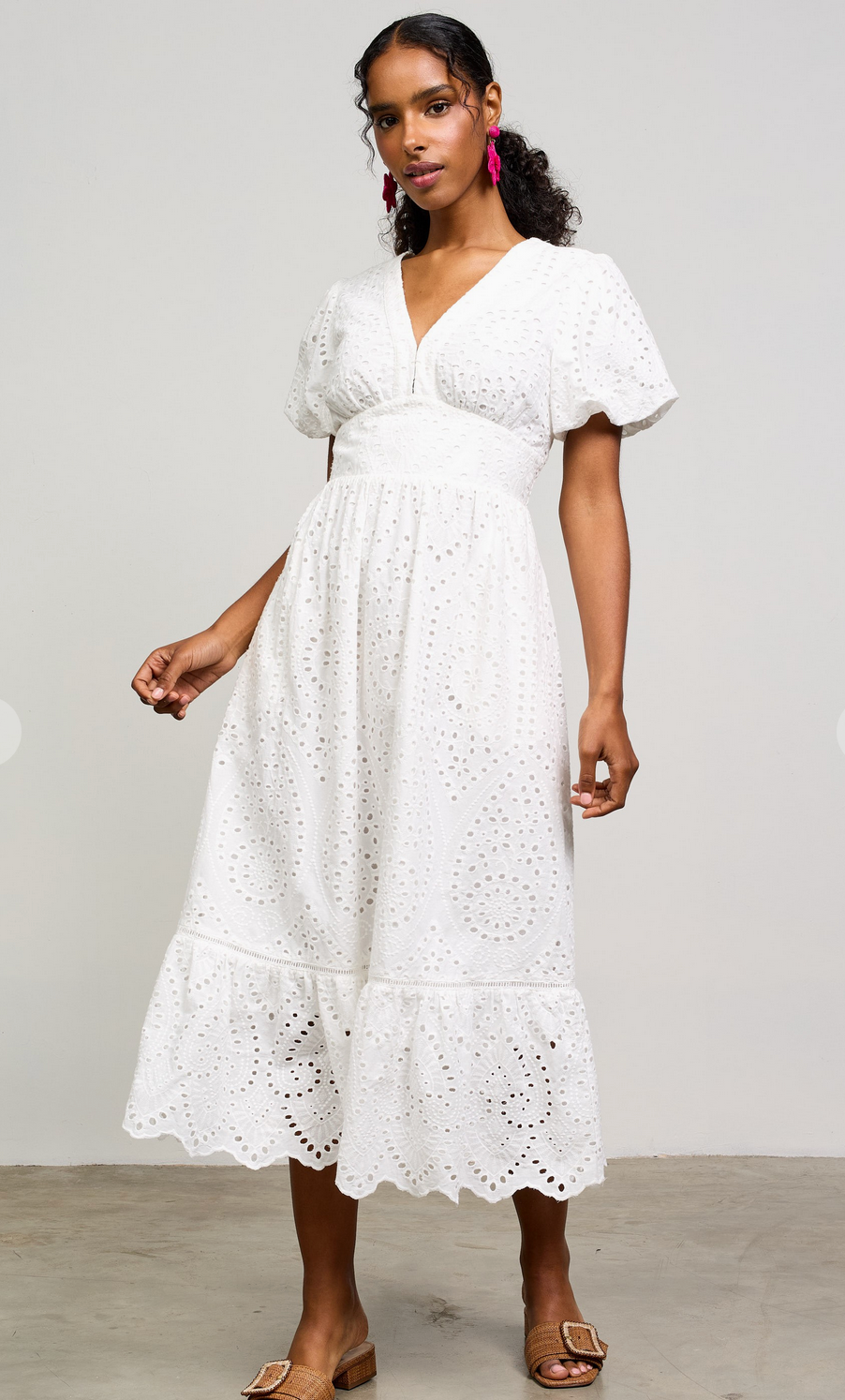 Sweet Meadow Eyelet Midi Dress