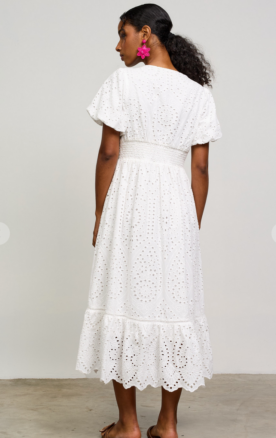 Sweet Meadow Eyelet Midi Dress