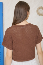 Cocoa Breeze Crochet Button Top