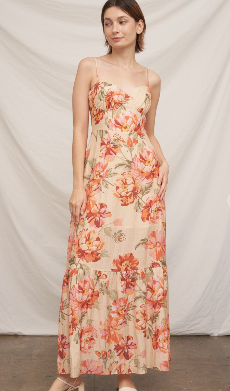 Sunset Garden Floral Maxi Dress