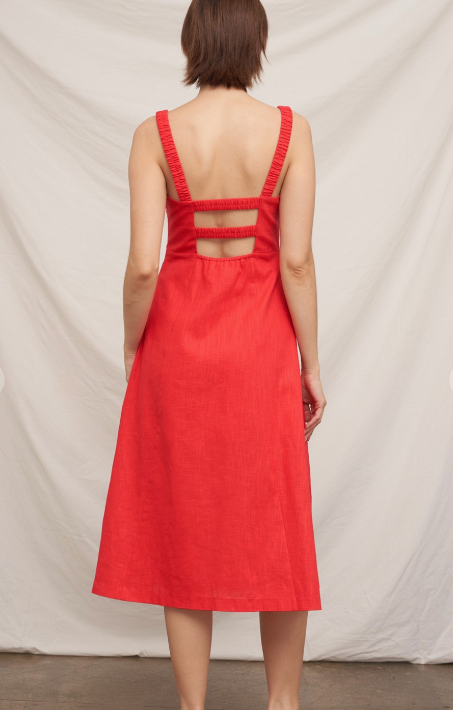 Scarlet Horizon Midi Dress