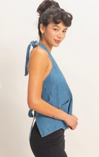 Dakota Denim Halter Vest