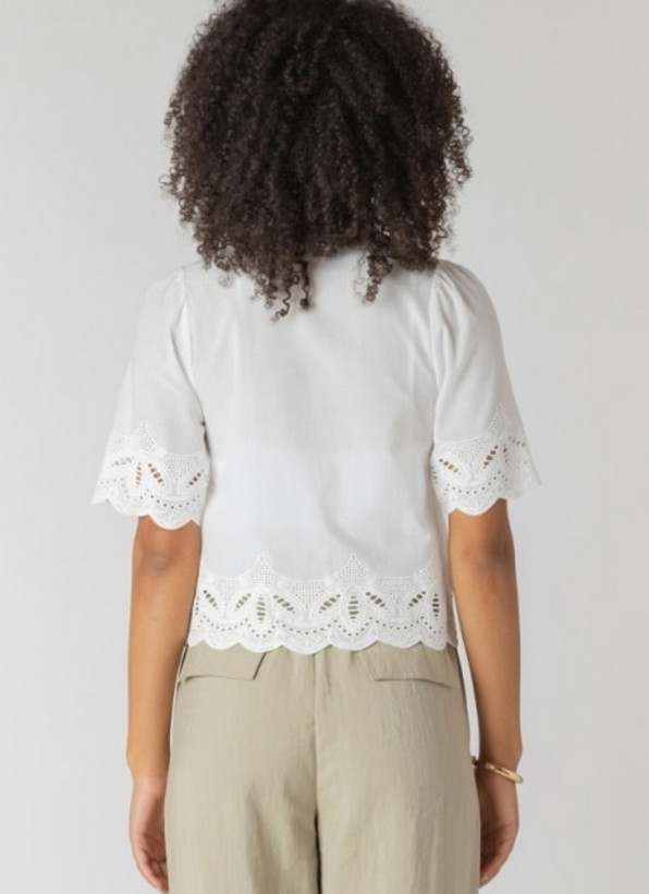 Breeze Lace Trim Button Up Top