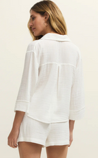 Helena Airy Gauze Button Up