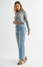 Slim Wide Leg Denim