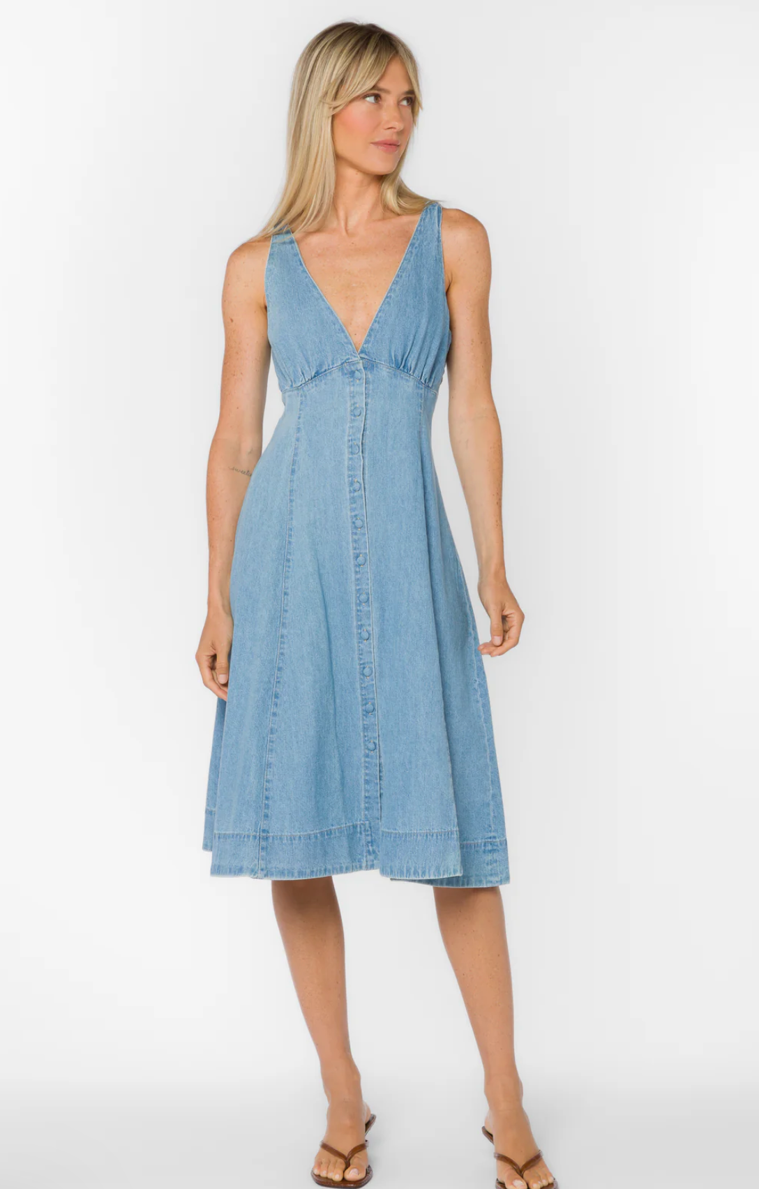 empire waist denim dress Xenia Denim Dress