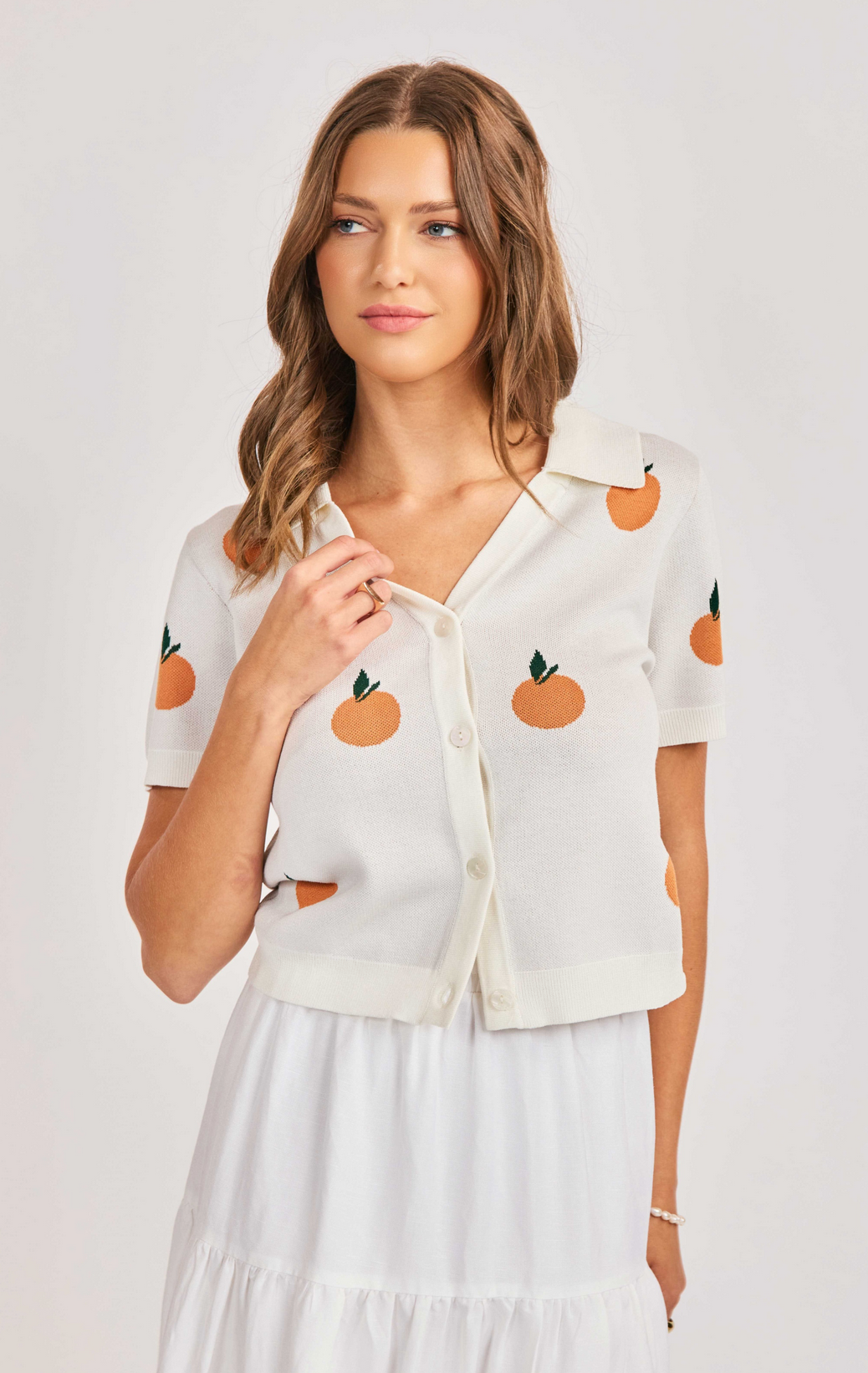 Citron Embriodered Knit Shirt