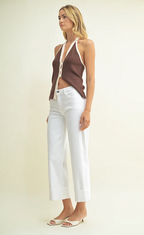 Scissor Cuffed Slim Wide Leg