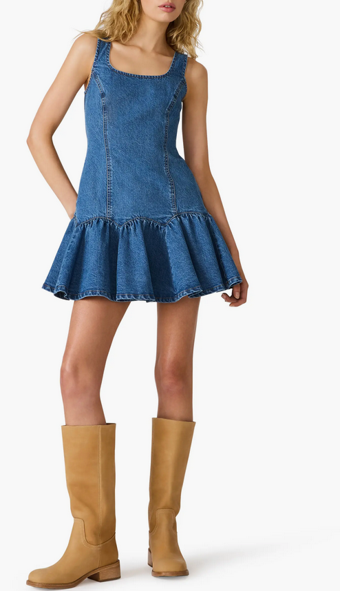 Harley Ruffle Hem Denim Dress