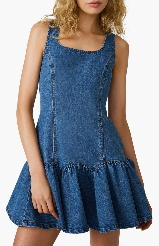 Harley Ruffle Hem Denim Dress - Steve Madden SHIFT boutique Harley Ruffle Hem Denim Dress - Steve Madden SHIFT boutique