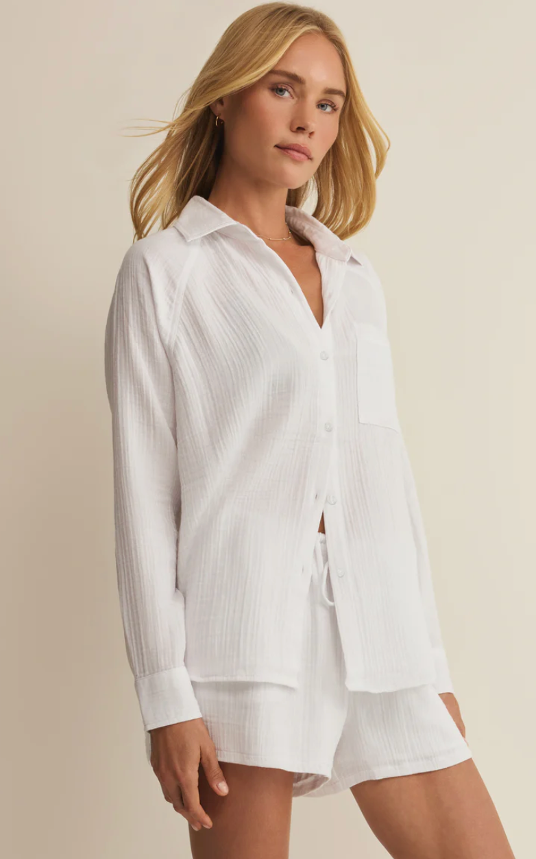 The Perfect Airy Gauze Button Up