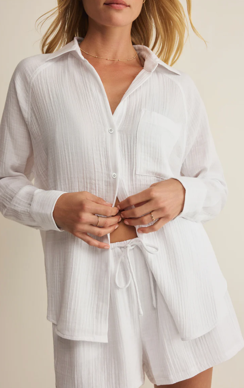 The Perfect Airy Gauze Button Up