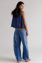 Good Luck Printed Barrel Jeans
