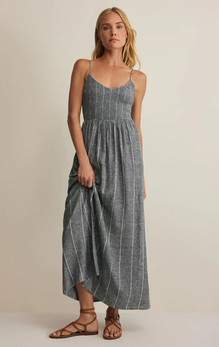 Romy Striped Linen Maxi Dress