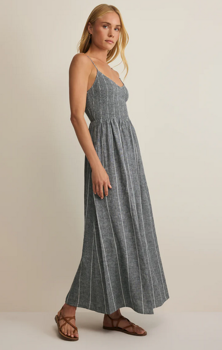 Romy Striped Linen Maxi Dress