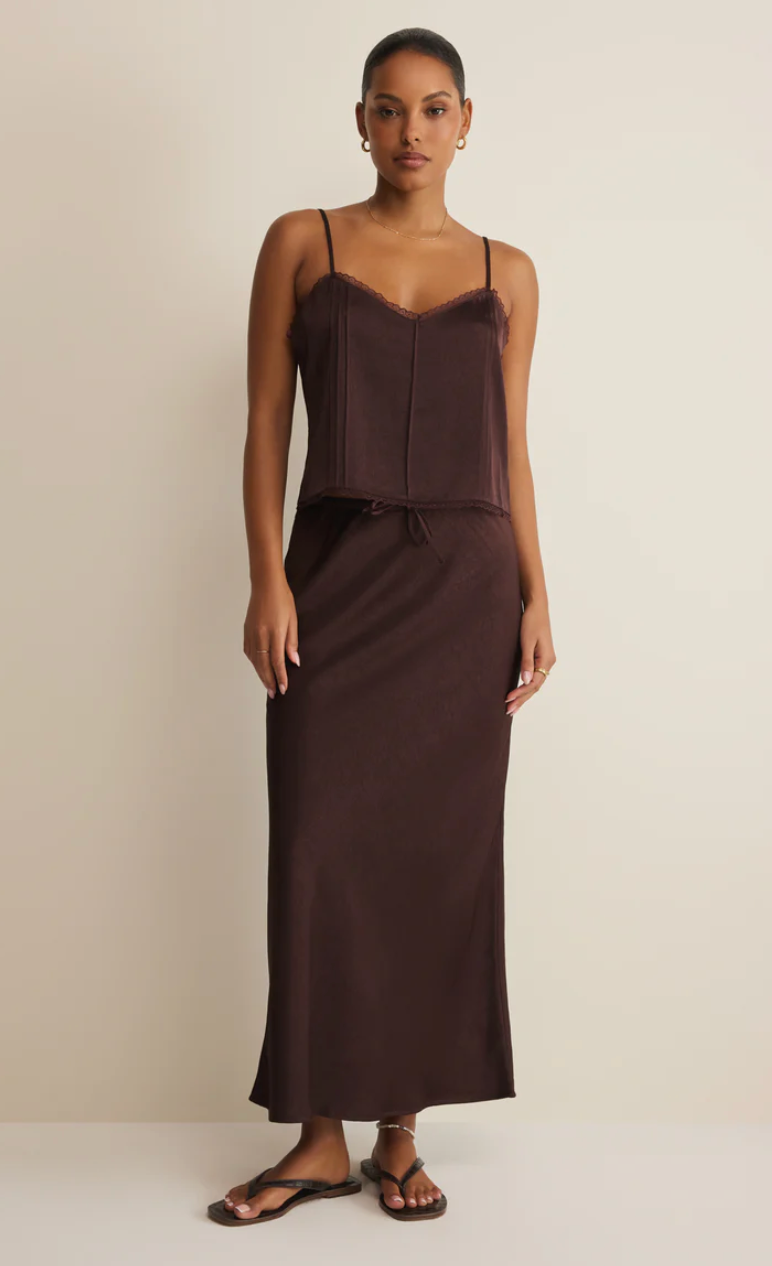 Viva Satin Midi Skirt