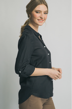 Essential Linen Blend Button Down Top