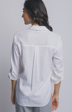 Essential Linen Blend Button Down Top