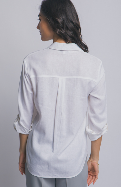 Essential Linen Blend Button Down Top