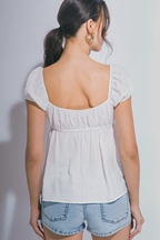 Emery Tie Front Babydoll Top