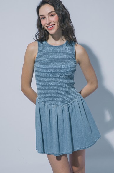 Daphne Smocked Denim Dress