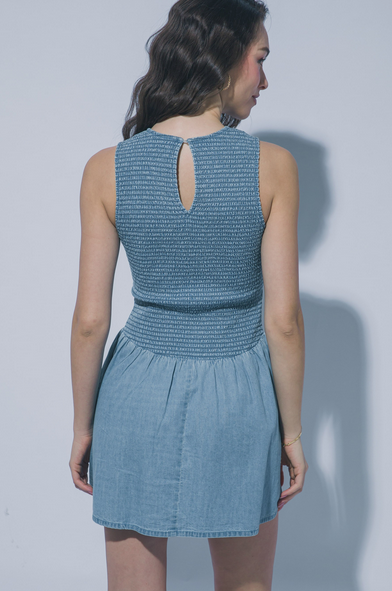 Daphne Smocked Denim Dress