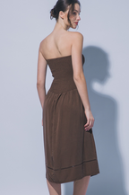 Mila Smocked Strapless Midi Dress