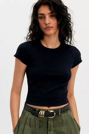 Protagonist Cropped Cap Sleeve Tee
