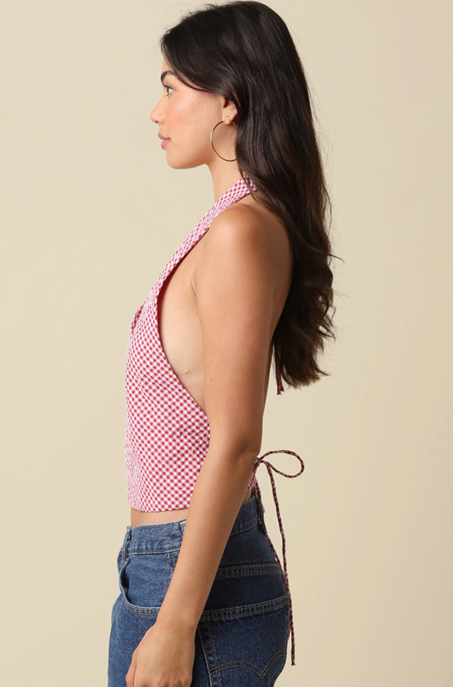 Rosie Gingham Halter Top