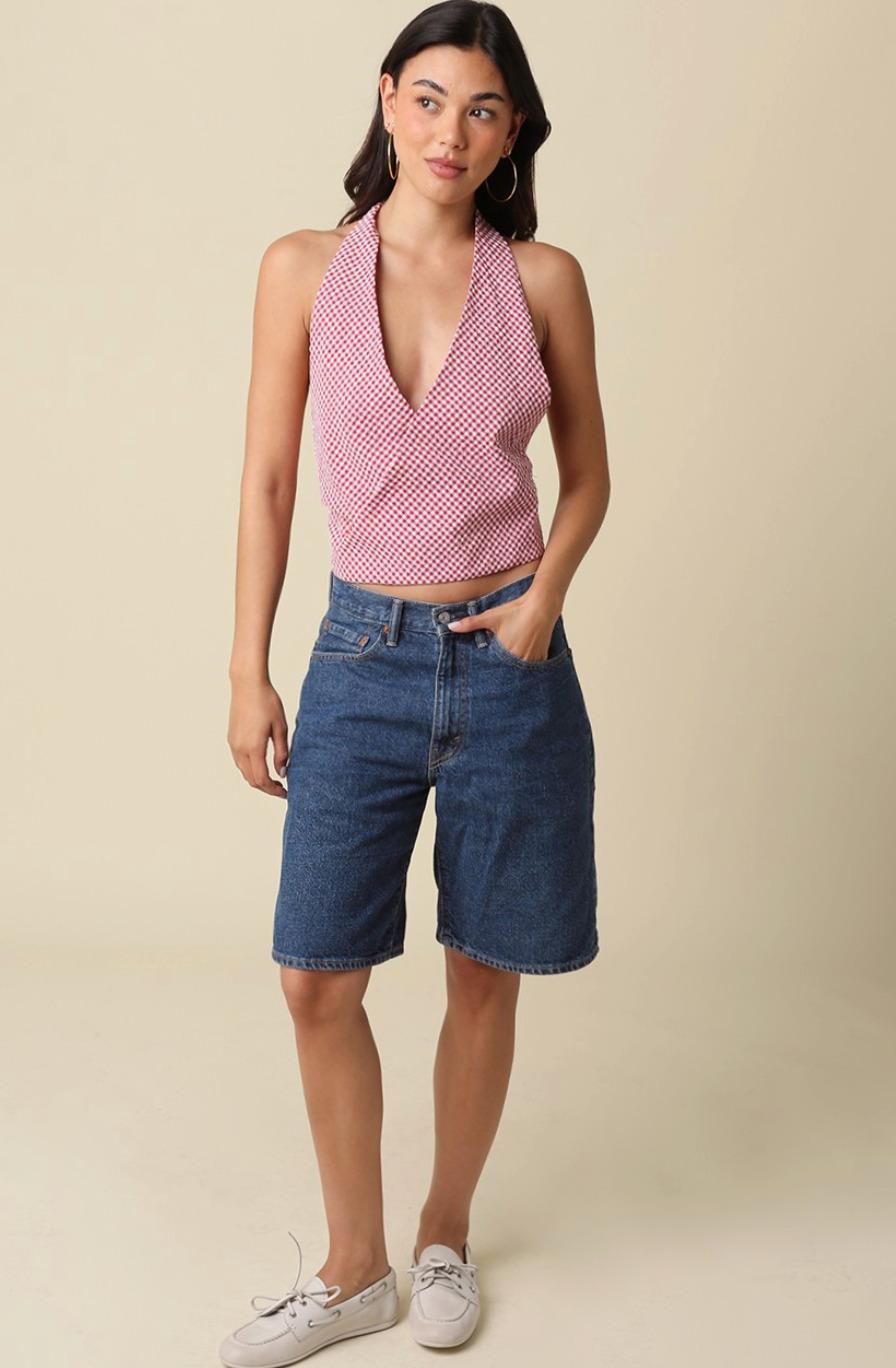 Rosie Gingham Halter Top