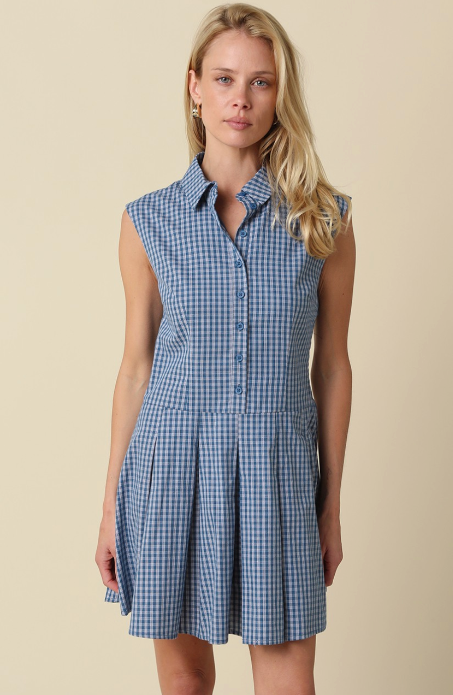 Sarai Gingham Sleeveless Dress