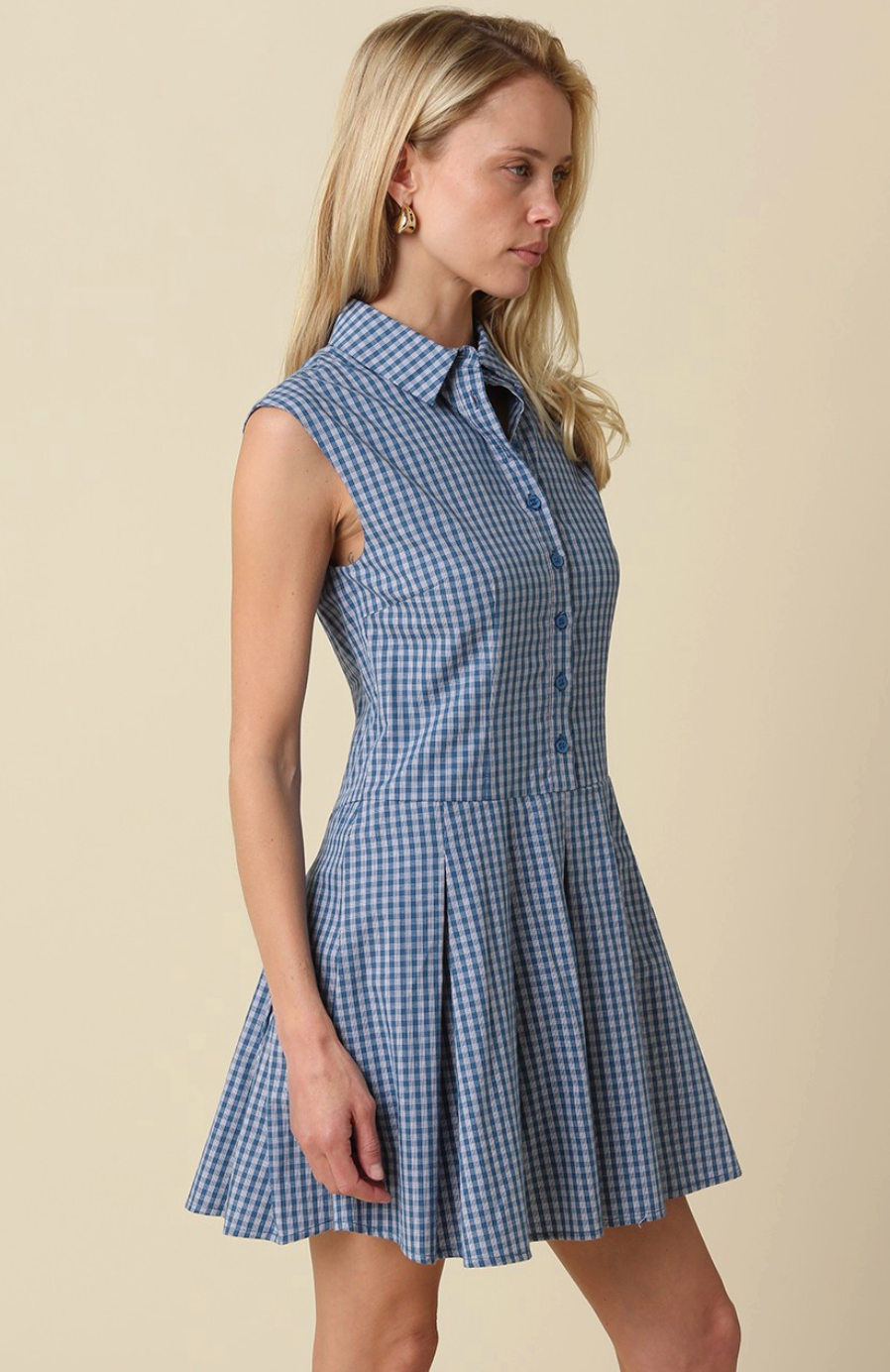 Sarai Gingham Sleeveless Dress