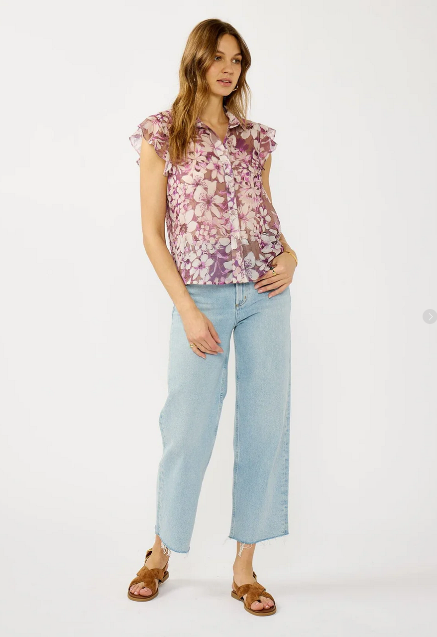 Vintage Vine Flutter Sleeve Top