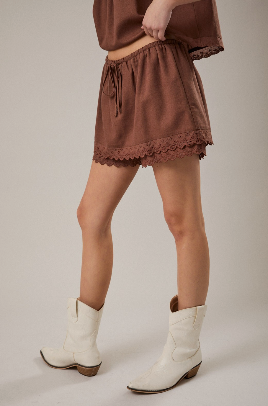 Cocoa Eyelet Skort