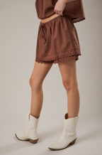Cocoa Eyelet Skort