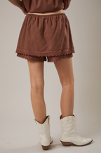 Cocoa Eyelet Skort