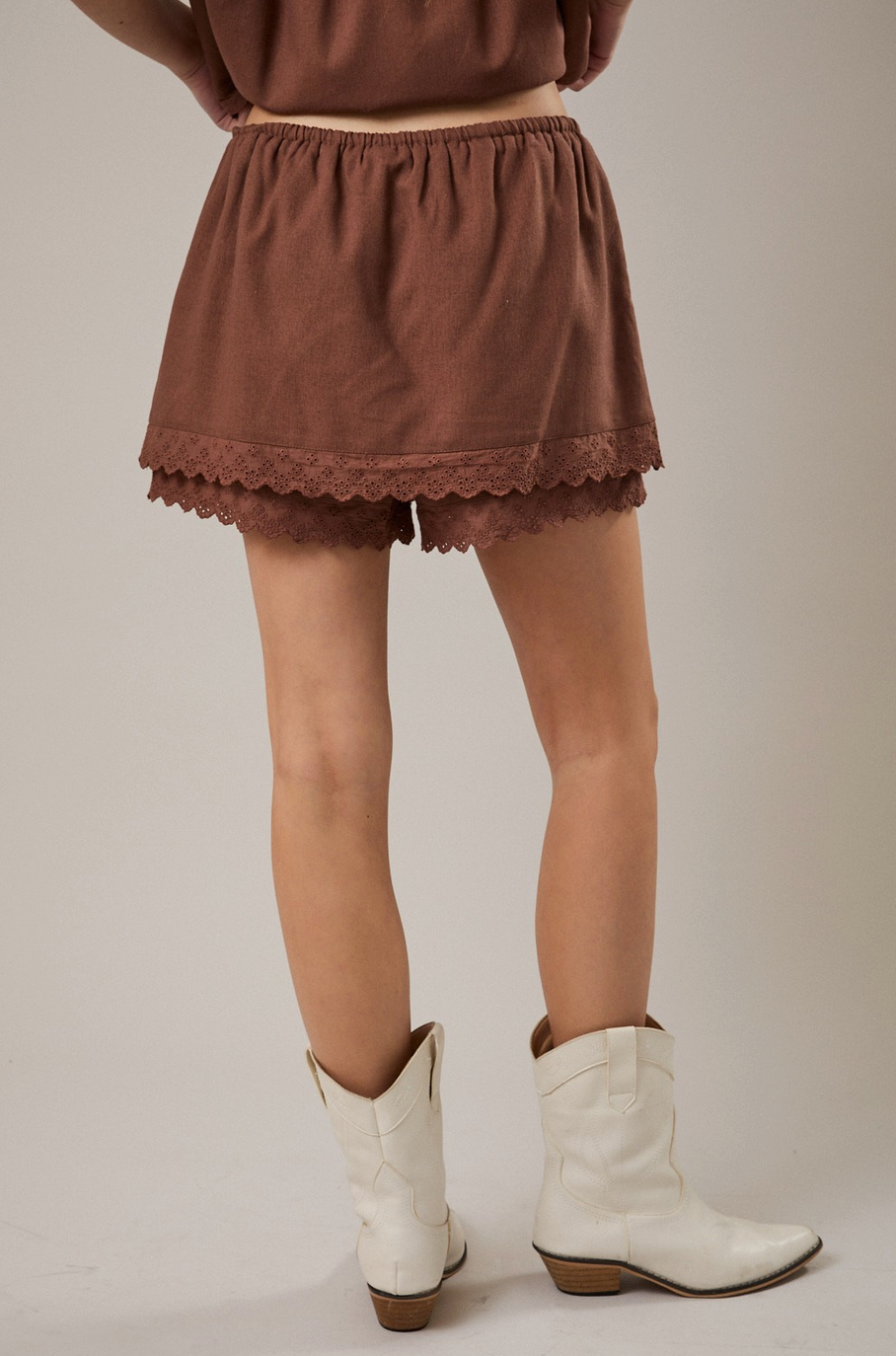 Cocoa Eyelet Skort